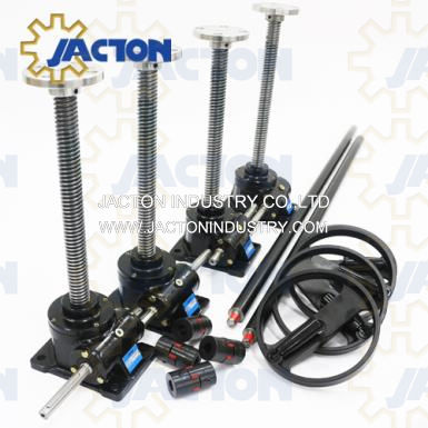 2.5 ton 12 in worm drive height adjustable extended shaft screw jacks